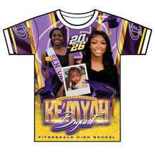 Load image into Gallery viewer, “Ke'Myah” Custom Designed 3D Graduation shirt