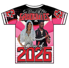 Load image into Gallery viewer, “Messiah and Kerie” Custom Designed 3D Graduation shirt