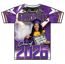 Load image into Gallery viewer, “Qa'Nicia” Custom Designed 3D Graduation shirt