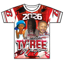 Load image into Gallery viewer, “Ty'Ree” Custom Designed 3D Graduation shirt