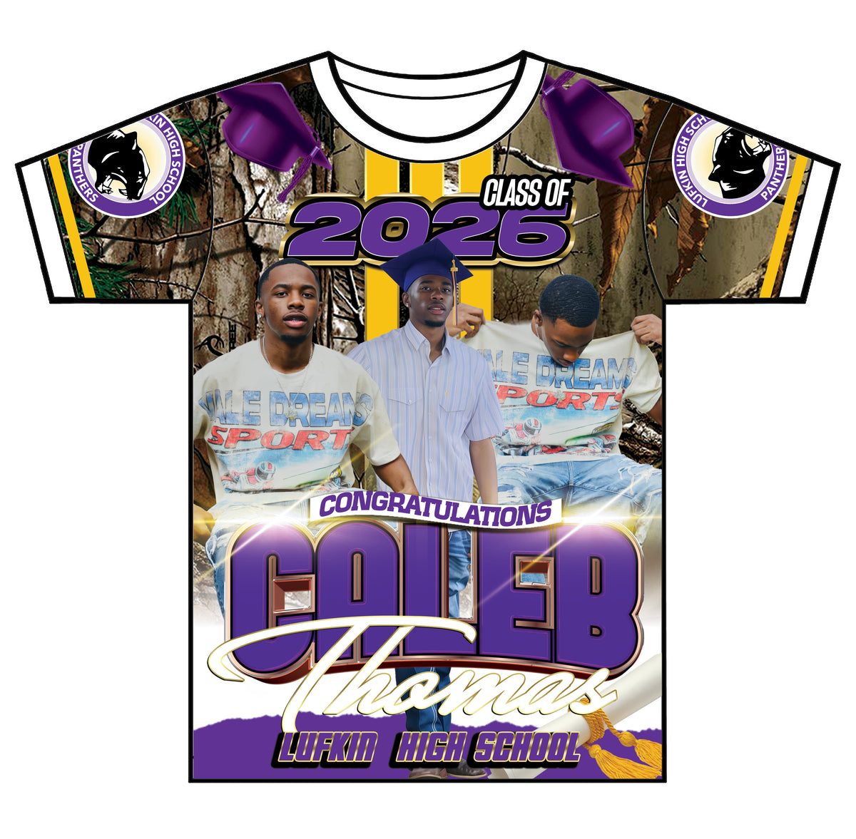 “Caleb” Custom Designed 3D Graduation shirt – BlessedByWes