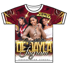 Load image into Gallery viewer, “De'Jayla” Custom Designed 3D Graduation shirt
