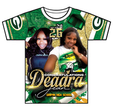 Load image into Gallery viewer, “Deadra” Custom Designed 3D Graduation shirt
