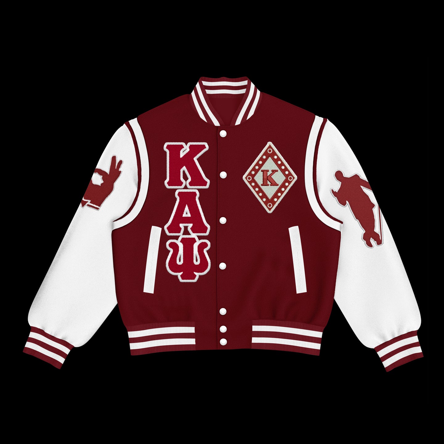Kappa Alpha Psi Real Leather Sleeve Letterman Jacket