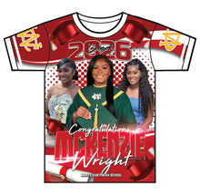 Load image into Gallery viewer, “McKenzie Wright” Custom Designed 3D Graduation shirt
