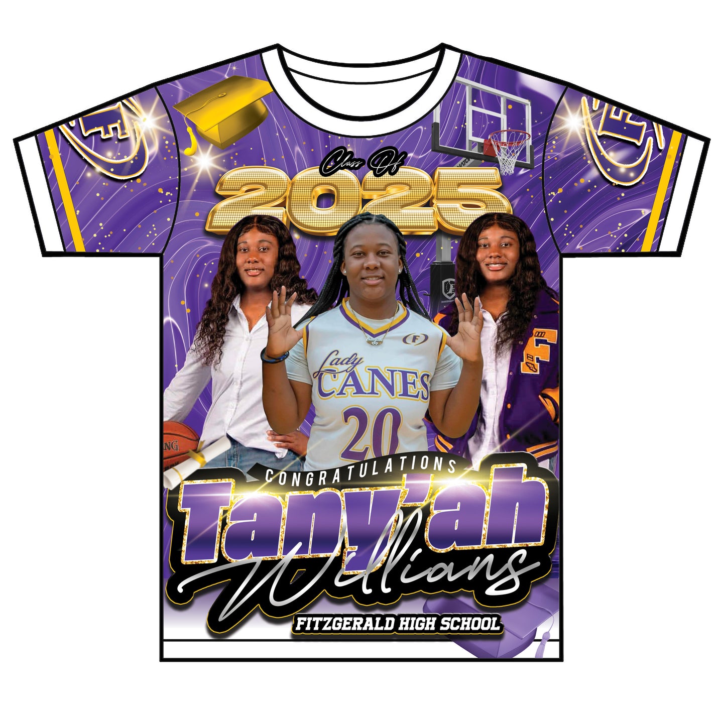“Tany'ah” Custom Designed Graduation shirt