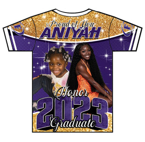 "Aniyah Hall" Custom Designed Graduation 3D shirt