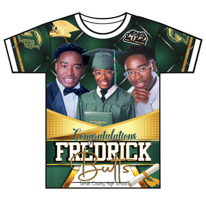 "Fredrick" Custom Designed Graduation 3D shirt