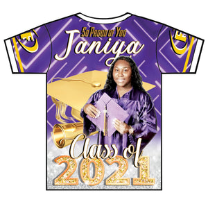 "Janiya" Custom Designed Graduation 3D shirt
