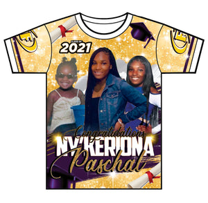 "Nykeriona Paschal" Custom Designed Graduation 3D shirt