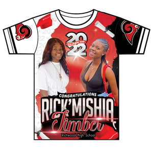 "Rick'Mishia" Custom Designed Graduation 3D shirt