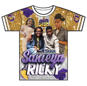 "Sanieya & Ricky" Custom Designed Graduation 3D shirt