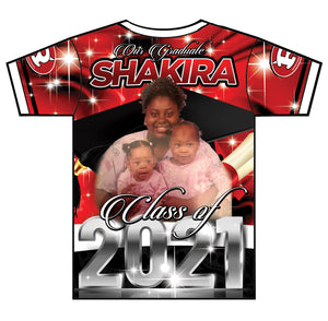 "Shakira Vance" Custom Designed Graduation 3D shirt